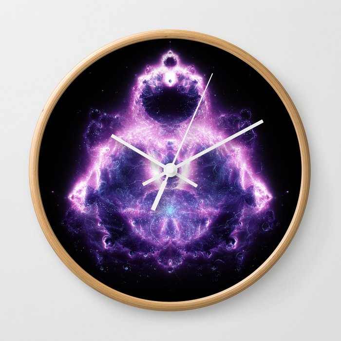 Purple Buddhabrot Fractal Art Wall Clock