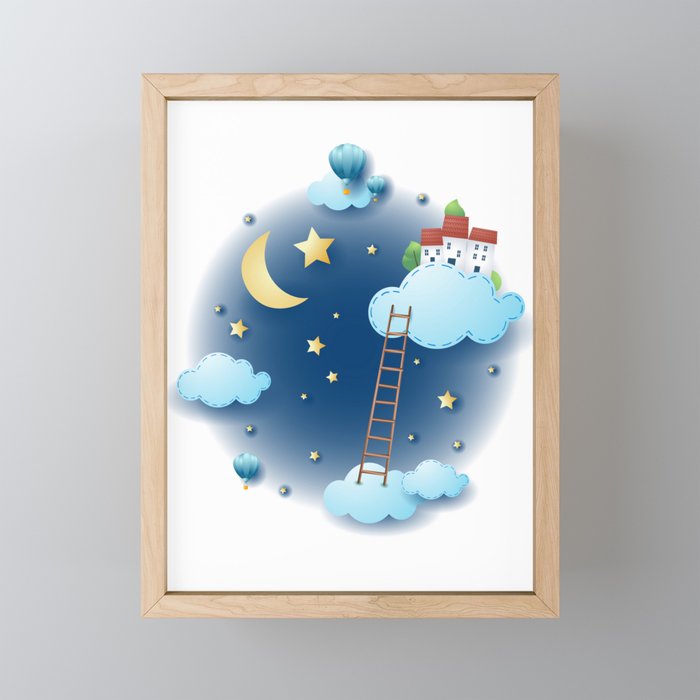 Over the Clouds Framed Mini Art Print