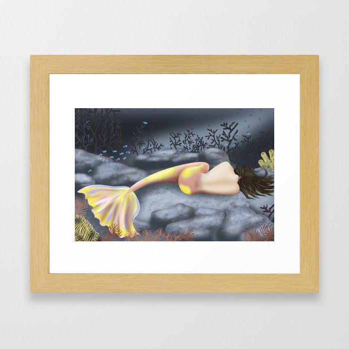 Sleeping Mermaid Framed Art Print