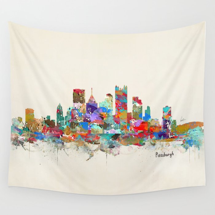 Pittsburgh Pennsylvania skyline Wall Tapestry by bri.buckley  Society6