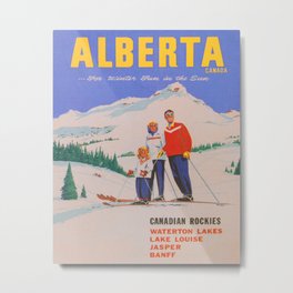 Alberta, Canada Vintage Travel Poster Metal Print