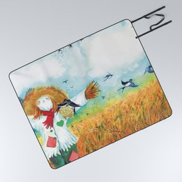 The Green Heart Scarecrow Illustration by Julia Doria  Picnic Blanket
