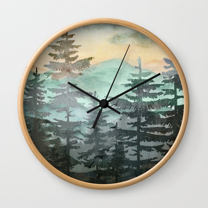 Pine Trees Wall Clock