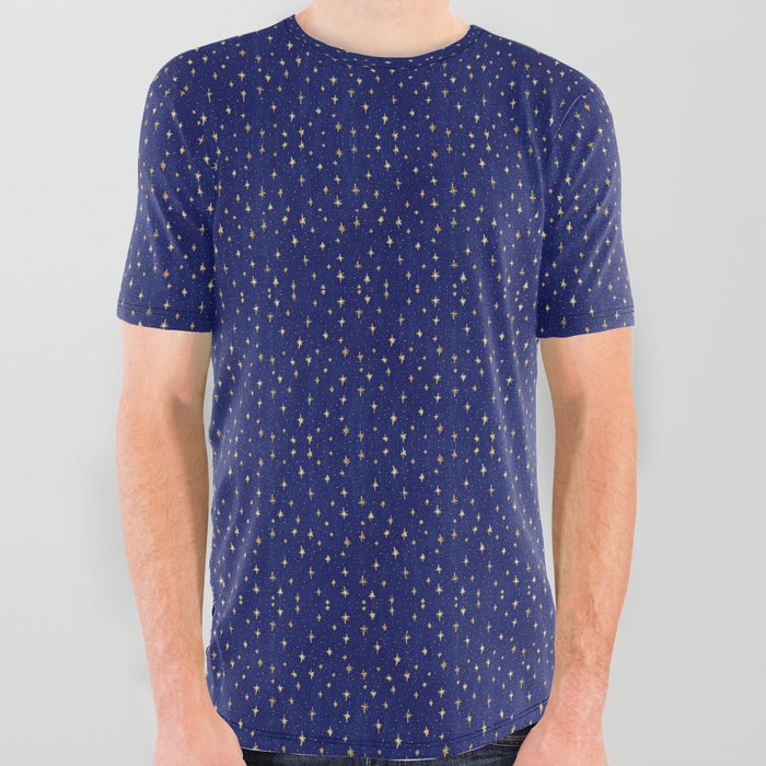 Silent Night Stars (blue) All Over Graphic Tee