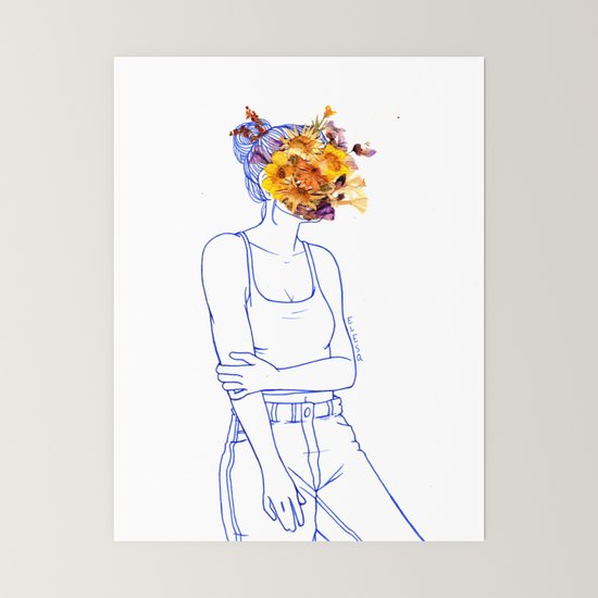 Wallflower Iii Mini Art Print By Elesq Society6,Realistic Dragon Line Art