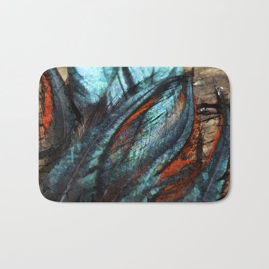 Fanciful Feathers Bath Mat