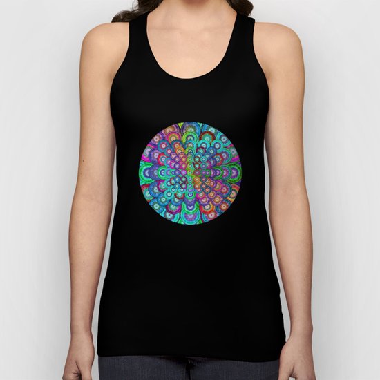 Multicolor Dots Pyramid Unisex Tank Top