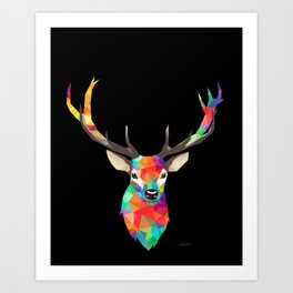 Geometric Deer Art Print