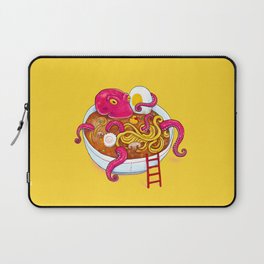 Bowl of ramen with octopus taking a bath Laptop Sleeve