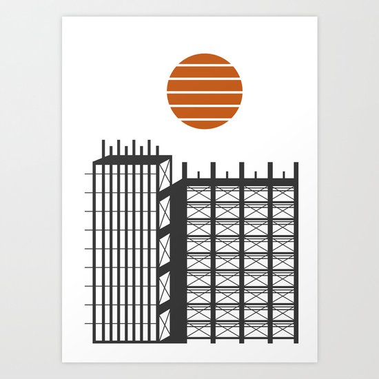 City in construction Art Print