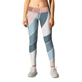 Blue and pink retro style circles Leggings