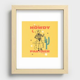 Howdy Parter | Southern Cowboy Art Print Recessed Framed Print