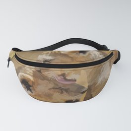 Loving nature of a lion cub Fanny Pack