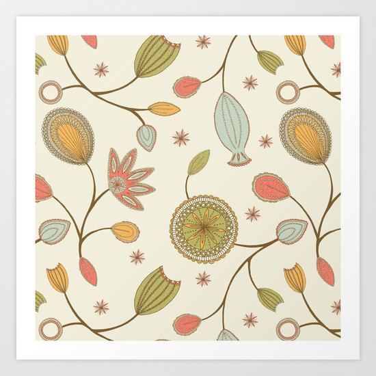 Mehndi Flower Art Print