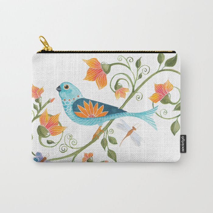 Bird on a Vine Carry-All Pouch