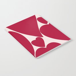 Red Hearts Swirling in Lava Lamp  Notebook