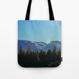 Scottish Pine Forest's Winter Cairngorm Mountain Range View in Expressive Tote Bag