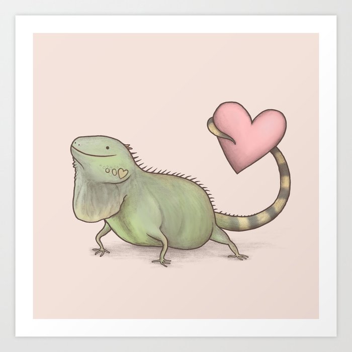 Iguana Love You Art Print