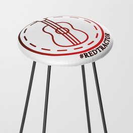Red Round Guitar Counter Stool