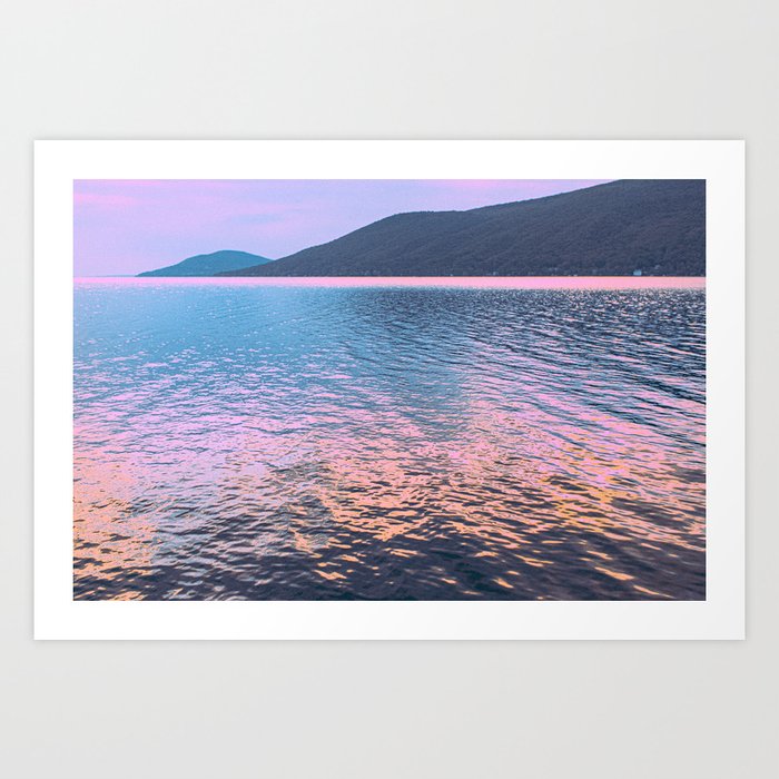 Pastel Lake Sunrise - Grainy Film Art Print