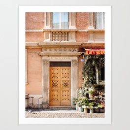 The wooden door | Travel photography Bologna Europe  Art Print