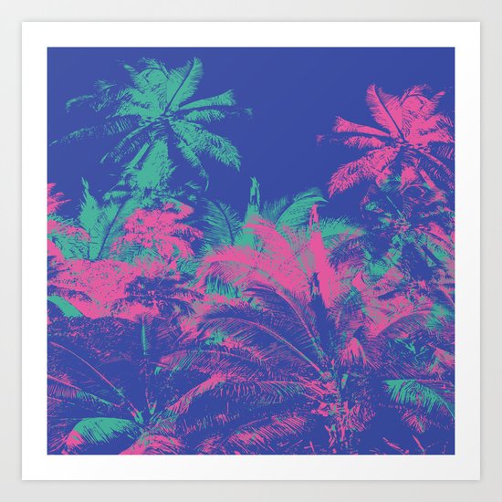 Colored Palms Art Print
