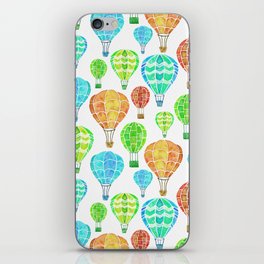 Hot Air Balloons Pattern - Green and Yellow Pallette iPhone Skin