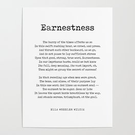 Earnestness - Ella Wheeler Wilcox Poem - Literature - Typewriter Print 2 Poster
