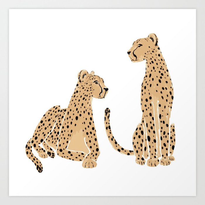 Sitting Cheetahs Art Print