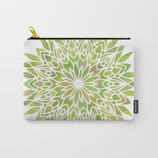 Mandala Desert Cactus Green Carry-All Pouch