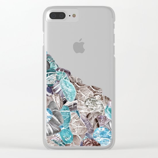 Turquoise Sea Stones Clear iPhone Case
