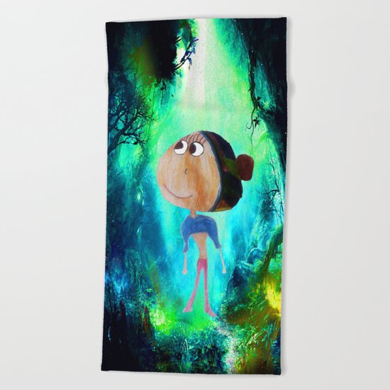 Georgina in the forest Beach Towel