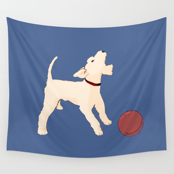 Terrier barking Wall Tapestry