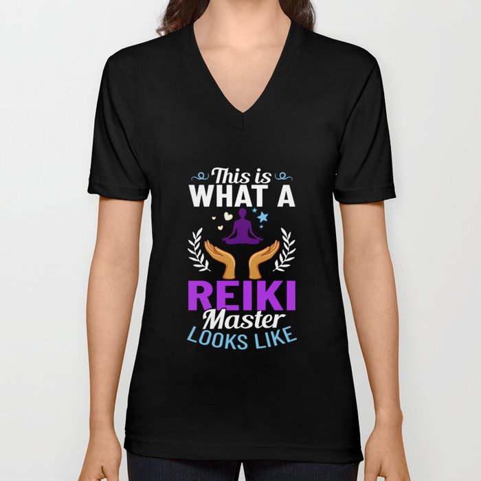 Reiki Healer Energy Healing Music Master Stone V Neck T Shirt