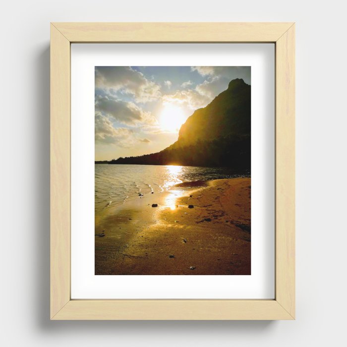 Sunset before the lost canvas Recessed Framed Print