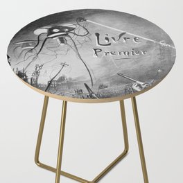 Arrival of the Martians - War of the Worlds vintage poster by Henrique Alvim Corrêa Side Table