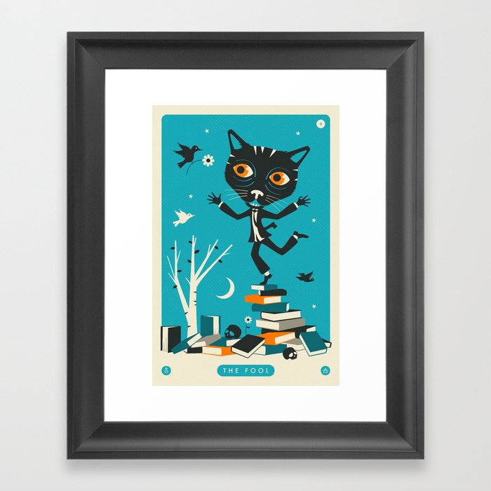 TAROT CARD CAT: THE FOOL Framed Art Print