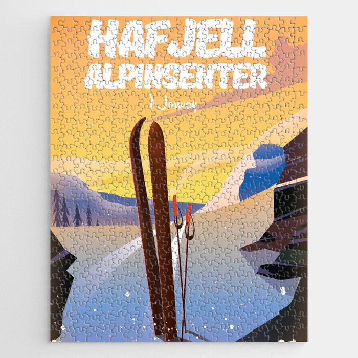 hafjell alpinsenter ski poster Jigsaw Puzzle