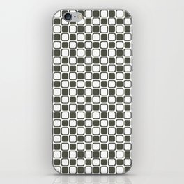 Dark Gray and White Checkerboard Pattern Pairs Diamond Vogel 2022 Popular Colour Clover Patch 0431 iPhone Skin