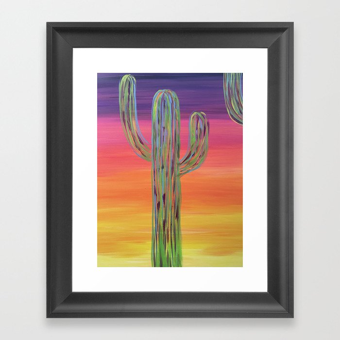 Cactus of Color Framed Art Print