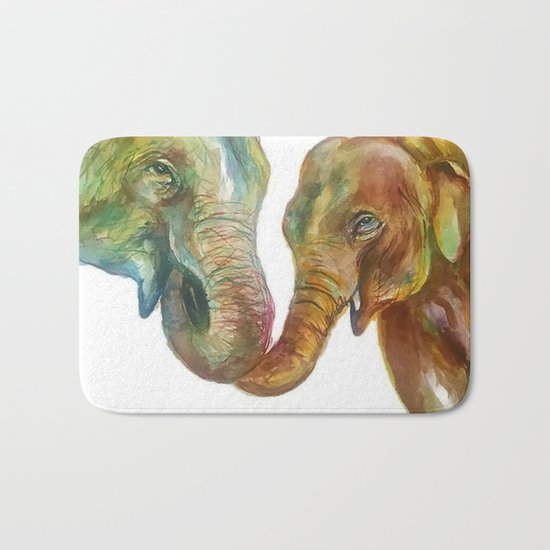 Mommy and Baby Elephant Bath Mat