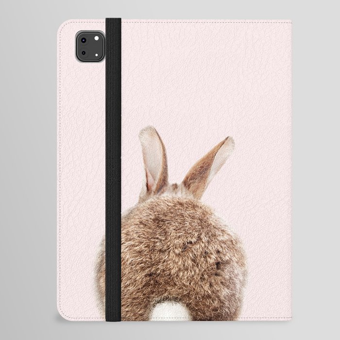 Brown Bunny, Bunny Tail, Baby Rabbit, Pink, Kids Art, Baby Animals Art Print By Synplus iPad Folio Case