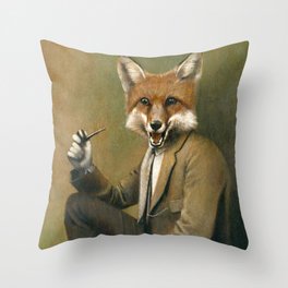 Pillow Decorative Throw Fox Face Scattered Warm Olive2 
