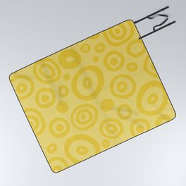 Doodle Circles - Lemon Yellow Picnic Blanket