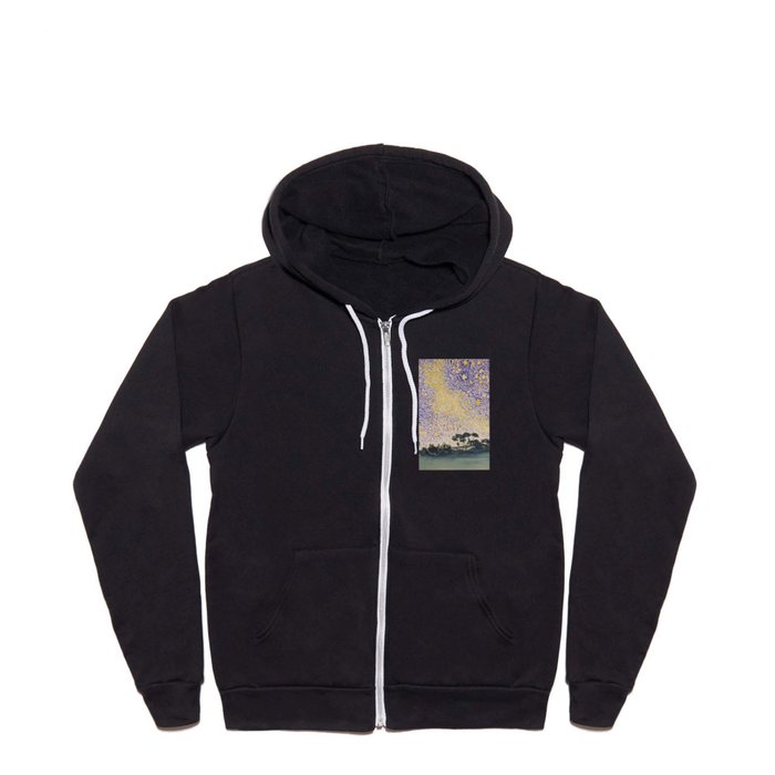 Landscape with Sky and Stars by Henri-Edmond Cross  Full Zip Hoodie