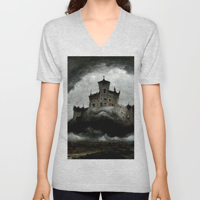 Castle in the Storm V Neck T Shirt