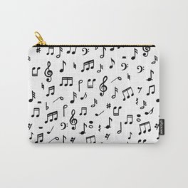 Music notes in black and white Carry-All Pouch