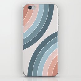 Blue and pink retro style circles iPhone Skin