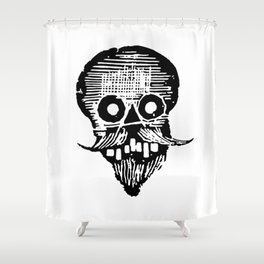Skull with a beard by José Guadalupe Posada Shower Curtain