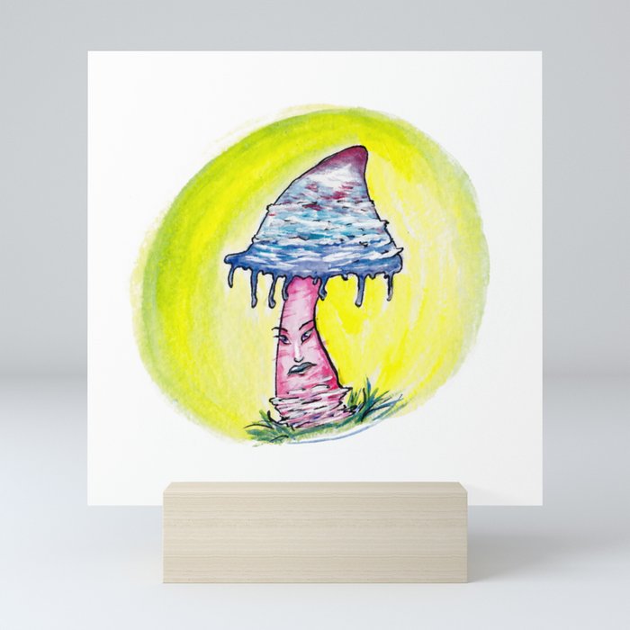 Mushroom Fam Drippy Lady Mini Art Print